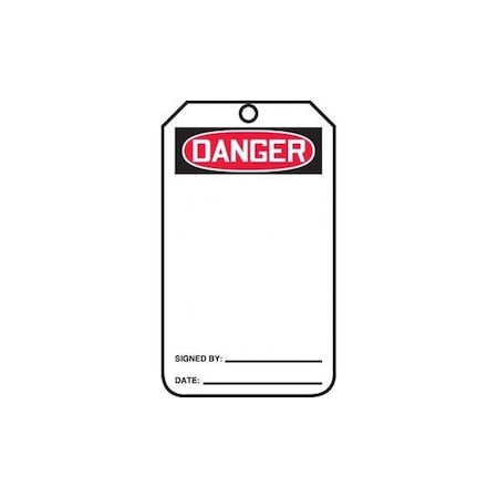 Accuform Danger, Self-Laminating RP-Plastic, 3-1/4 in Width, 0.55 in Height, , 5 PK MDT281PTM
